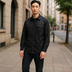 💚#2183 EUC Bruno Dark Gray Dress Shirt